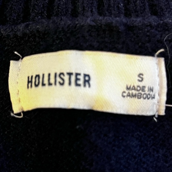 Hollister women’s Navy  Striped V-Neck Sweater NWT preppy Small - Picture 5 of 9